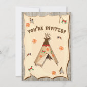 Anniversaire Pow Wow Teepee Invitations (Dos)