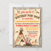 Anniversaire Pow Wow Teepee Invitations (Devant)