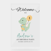 Anniversaire première année Minimaliste Dinosaure (Recto)