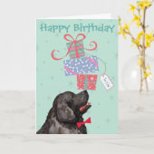 Anniversaire Présente Carte Terre-Neuve (Fleur jaune)