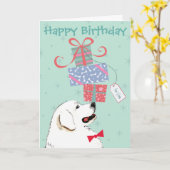 Anniversaire Présente Grande Pyrénées Carte (Fleur jaune)