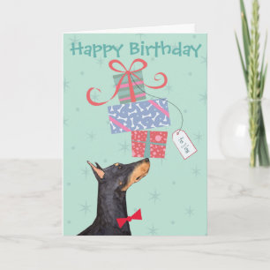 Anniversaire présente la carte Doberman