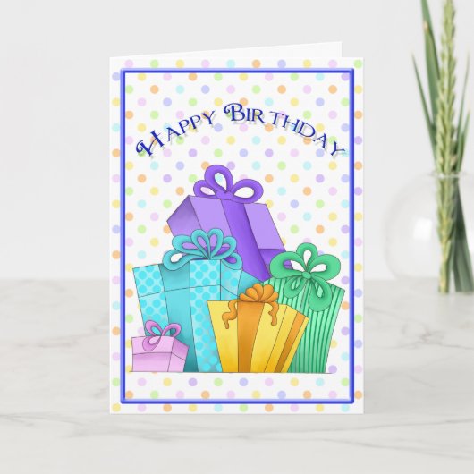 Anniversaire présente une carte de voeux (Devant)