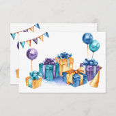 Anniversaire présente une carte de voeux horizonta (Devant / Derrière)