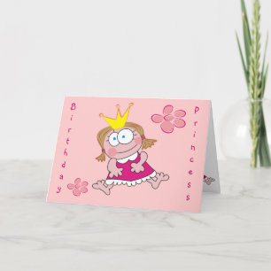 Anniversaire Princess Cute Girly Rose Cartes de vo