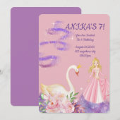 ANNIVERSAIRE PRINCESS INVITATION PEACH COULEUR (Devant / Derrière)