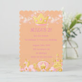 ANNIVERSAIRE PRINCESS INVITATION PEACH COULEUR (Debout devant)