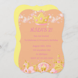 ANNIVERSAIRE PRINCESS INVITATION PEACH COULEUR