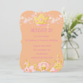 ANNIVERSAIRE PRINCESS INVITATION PEACH COULEUR (Debout devant)