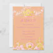 ANNIVERSAIRE PRINCESS INVITATION PEACH COULEUR (Devant)