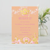ANNIVERSAIRE PRINCESS INVITATION PEACH COULEUR (Debout devant)