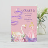 ANNIVERSAIRE PRINCESS INVITATION PEACH COULEUR (Debout devant)