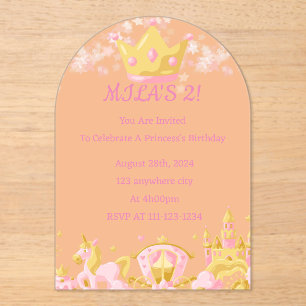 ANNIVERSAIRE PRINCESS INVITATION PEACH COULEUR