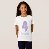 Anniversaire Princesse 4 ans T-shirt (Devant entier)