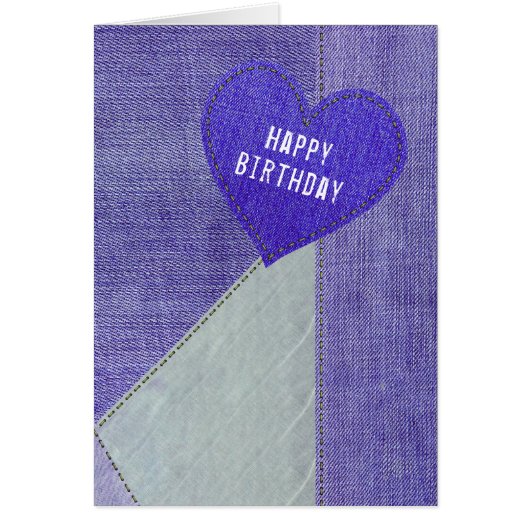 Anniversaire Purple Denim Heart (Devant)