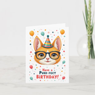 Anniversaire Purr-fect !" Carte d'anniversaire de