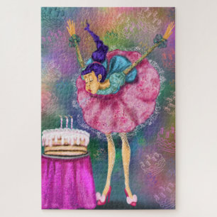 Anniversaire Puzzle Gift Girl souffler des bougies