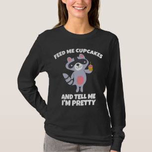 ANNIVERSAIRE RACCOON CUPCAKE LADIES T-SHIRTS
