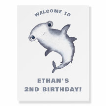 Anniversaire requin marteau aquarelle mignon