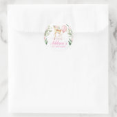 Anniversaire rose floral cerf Favoriser Sticker (Sac)