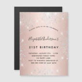 Anniversaire rose or blush argent invitation aiman (Devant / Derrière)