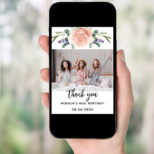 Anniversaire rose or lavande photo carte de remerc