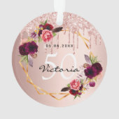 Anniversaire rose or parties scintillant bourgogne (dos)