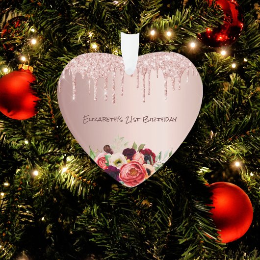 Anniversaire rose or parties scintillant gouttes d