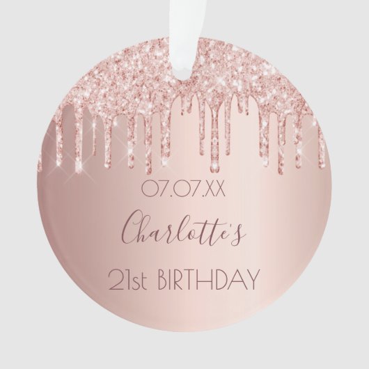 Anniversaire rose or rose nom (devant)