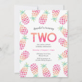 Anniversaire rose tropical Invitation (Devant)