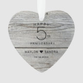 Anniversaire Rustique 5e Mariage cadeau de bois (devant)