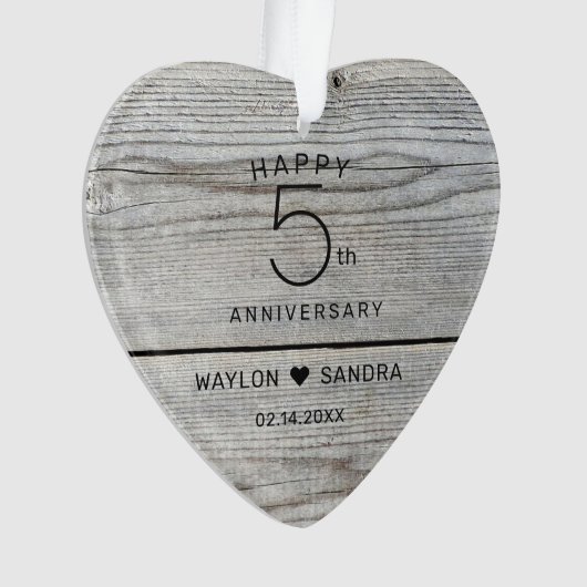 Anniversaire Rustique 5e Mariage cadeau de bois (devant)