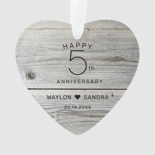 Anniversaire Rustique 5e Mariage cadeau de bois (dos)