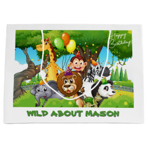 Anniversaire sauvage Personnalisé Jungle thème Sac