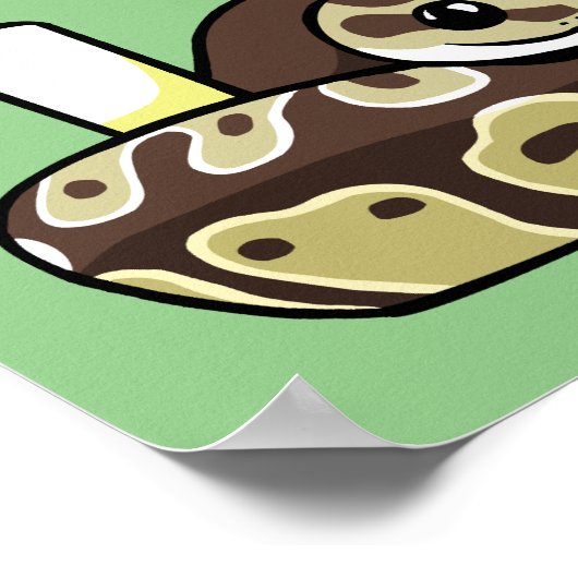 Anniversaire Snake Cute Ball Python Dessin Poster (Coin)