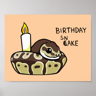 Anniversaire Snake Cute Ball Python Dessin Poster