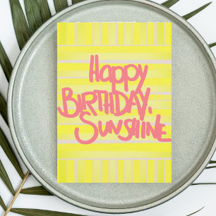 Anniversaire soleil néon jaune carte de voeux
