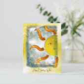 ANNIVERSAIRE SOLEIL SOUHAITE Jaune orange | Carte  (Debout devant)