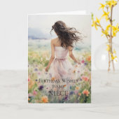 Anniversaire Souhaite À Ma Carte Niece (Fleur jaune)