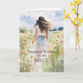 Anniversaire Souhaite À Ma Carte Niece (Fleur jaune)