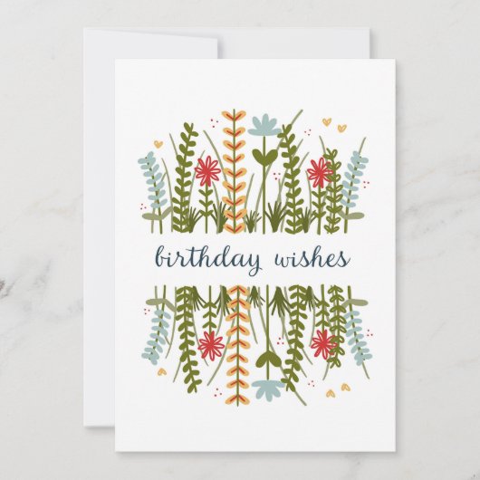 Anniversaire Souhaite Florale Carte Anniversaire (Devant)