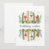 Anniversaire Souhaite Florale Carte Anniversaire (Devant / Derrière)