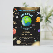 Anniversaire spatial en galaxie Invitation (Debout devant)