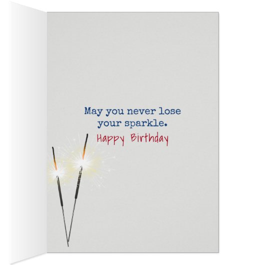 Anniversaire Stick Girl avec Sparklers (Intérieur (Droit))