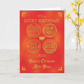 Anniversaire sur la carte chinoise de la nouvelle (Fleur jaune)