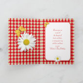 Anniversaire sur la carte de coeurs de marguerite (Intérieur)