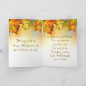 Anniversaire sur la carte de Jour de Thanksgiving. (Intérieur)