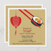 Anniversaire Sushi Party Appartement Invitation (Devant / Derrière)