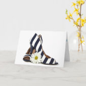 Anniversaire talons hauts avec carte marguerite (Fleur jaune)