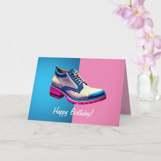 Anniversaire transgenre, carte d'anniversaire plié (Orchidée)